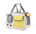 Portable breathable pet carrier bag in white and yellow for cats and small dogs - Regular Fit / Yellow