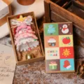 Handgefertigter rosa Pfeifenreiniger Weihnachtsbaumschmuck mit Glocke in Geschenkbox - Chenille Weihnachtsbaum Stil 2 (In Box) / Kartonverpackung