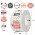 Boho style round Thank You stickers roll with 25mm diameter and ethnic patterns - Ethnic Bohemian Pattern Style (C35) / 25mm 500 Pcs/Roll