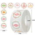 Floral thank you sticker roll with 25mm diameter labels for packaging - Fresh Pastoral Small Floral (C97) / 25mm 500 Pcs/Roll