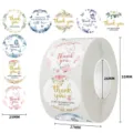 Roll of floral thank you stickers with butterfly designs for gift packaging and envelopes - C234 Floral Style / 25mm 500 Pcs/Roll