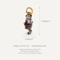 Detailed view of the 18K gold plated stainless steel animal pendant charm - Scholarly Opossum Style (JXPK262605OI) / Colorful