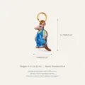 Aardvark shaped stainless steel pendant wearing blue overalls for DIY jewelry making - Striped Shirt Anteater Style (JXPK262605OI) / Colorful