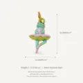 Stainless steel ballerina frog pendant with green enamel and pink tutu ballet dress - Ballet Tree Frog Style (JXPK262605OI) / Colorful