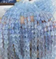 Fils de perles d'aigue-marine bleu clair naturelles de forme irrégulière DIY - Fil De Perles / Perles Polies Bleu Profond 5-8mm
