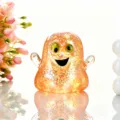 Cute orange Halloween ghost squishy toy with colorful glitter and slow rebound feature. - Orange Ghost Squishy