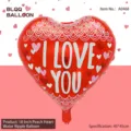 Globo de papel de aluminio en forma de corazón rojo de 18 pulgadas con I Love You - 18 Pulgadas Corazón Amor Ondulación de Agua