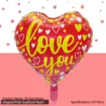 Globo de papel de aluminio rojo de 18 pulgadas con estampado Love You para fiestas - 18 Pulgadas Corazón Degradado Rosa Amor