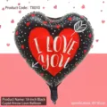 Globo de papel de aluminio de 18 pulgadas con texto 'I LOVE YOU' para decoración de fiestas - Negro Corazón Flecha / Pack de 50 (18 Pulgadas)