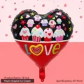 18-Zoll-Herzballon aus Folie mit Cupcake- und Liebesmuster - 18 Zoll Herz Eiscreme-Stil (TX103) / 50 Stk. Packung