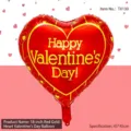 18-Zoll roter herzförmiger Valentinstag-Folienballon mit goldenem Herzmuster-Dekor. - 18 Zoll Herz Rot-Gold Herz Valentinstag (TX130) / 50 Stk. Packung
