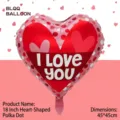 Romantischer 18-Zoll Herz-Folienballon mit 'I Love You'-Aufdruck und feinen Punkten - 18 Zoll Herz Punktmuster (SL240204-3)