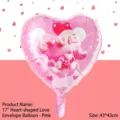 18-Zoll pinkfarbener herzförmiger Folienballon mit LOVE-Aufdruck für Valentinstag - LOVE 3D Vision Umschlag Herz Design / 17 Zoll (ai-50 Stück/Packung) / Rosa