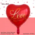 18-Zoll roter herzförmiger Folienballon mit goldener Love-Schrift für Partys - ins Stil Gold Love Druck Rot / 18 Zoll (ai-50 Stück/Packung) / Rot