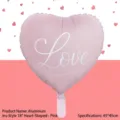 18-Zoll rosa herzförmiger Aluminiumfolienballon mit Love-Aufdruck für Partys - ins Stil Weiß Love Druck Rosa / 18 Zoll (ai-50 Stück/Packung) / Rosa