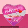18-Zoll herzförmiger rosa Valentinstag Aluminiumfolienballon - 18 Zoll Herz Valentinstag Englisch-5 / Rosa Hintergrund Herz Lippenabdruck Stil (B1250)