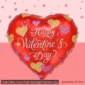 18-Zoll roter Herz-Folienballon mit Happy Valentine's Day Aufdruck für Dekoration - 18 Zoll Herz Valentinstag Englisch-10 / Roter Hintergrund Bunter Kunstherzstil (B1255)
