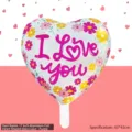 18 Zoll herzförmiger lila Gänseblümchen Folienballon mit I Love You Aufdruck für Partys - 17 Zoll Herz Gänseblümchen Liebe-Violett