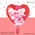 17-Zoll rote Herz-Folienballon mit LOVE-Text und Briefumschlag für Valentinstag - 17 Zoll Herz Liebesbriefumschlag - Rot