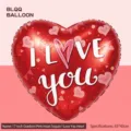 Roter 18-Zoll Herzballon aus Aluminiumfolie mit I Love You Aufdruck für den Valentinstag - 17 Zoll Farbverlauf Rosa Herz Pailletten I LOVE YOU Herz