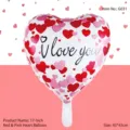Herzförmiger I Love You Aluminiumfolienballon für romantische Valentinstags-Partydekor - 17 Zoll Herz Rot-Rosa Herz - 1