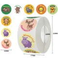Pädagogische Tier-Belohnungsaufkleber für Kinder, 25 mm Durchmesser, bunte Designs - C7 / 25mm/500 Aufkleber/Rolle