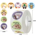 Set di 500 adesivi premio animali cartone per bambini scuola incoraggiamento 25mm - Stile Animale Cartone Animato (C228) / 500 Pezzi/Rotolo (25mm)