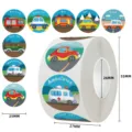 Rotolo di adesivi educativi per auto da 25 mm per le ricompense in classe degli alunni - Stile di Trasporto (C229) / 500 Pezzi/Rotolo (25mm)