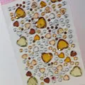 Autocollants en strass 3D en forme de cœur ambre et or pour la décoration de bricolage - N°5 Série Champagne