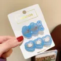 Leuke blauwe hars haarspeld set met pluizige puppy en konijn ontwerpen voor meisjes - Puppy Stijl (3) / Set