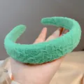 Groene gewatteerde brede haarband voor dames, zachte textuur haarhoepel voor dagelijks gebruik. - Groen