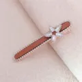 Elegante strass ster haarspeld, vintage metalen eendebek clip voor vrouwen. - Strass Ster (YU655) / Bruin