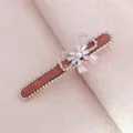 Elegant vintage rhinestone bow hair clip, sparkling crystal duckbill clip for women styling. - Rhinestone Bowknot (YU655) / Brown