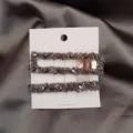 Elegantes Strass geometrische Haarspangen Set, glitzernde Kristall Entenschnabel Clips für Damen. - Quadratisch / Zweiteiliges Set / Gold