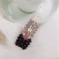 Verstellbare Farbverlauf Strass Haarklammer glänzend Kristall Seitenklammer Haaraccessoires. - Schwarzer Farbverlauf