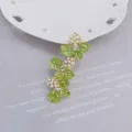 Chique groene emaille vlinder haarspeld met parels, elegante zoete eendebek clip voor vrouwen. - Groen