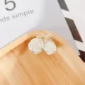 White rose hair claw clip mini shark clip variant for women daily bangs hair styling accessory - Two Flowers Style