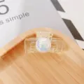Transparent acrylic hair claw clip with iridescent pearl design for women daily hair styling accessories. - Square Claw Clip Style