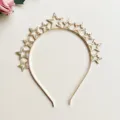 Goldener Stern Haarreif Heiligenschein Krone Metall Haarschmuck Damen Party Festival - Spitzen Haarreif mit Gelbem Stern und Pinker Schleife