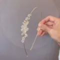Gold rhinestone pearl thin headband elegant floral hair hoop for women daily wear - Cake Headband with Yellow Flowers and Cherries