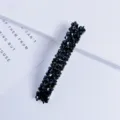 Pince à cheveux noire en perles de cristal barrette brillante pour femmes et filles style - Noir