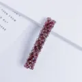 Pince à cheveux en perles de cristal violet quatre rangées barrette brillante accessoire - Violet