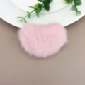 Cute pink plush heart hair clip, soft fuzzy love hairpin for sweet girls daily styling. - Peach Heart Style / 6.5cm x 2.7cm / Pink Heart