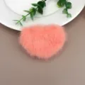 Cute peach heart plush hair clip candy color soft fluffy snap clip for sweet girls daily wear - Peach Heart Style / 6.5cm x 2.7cm / Light Orange Heart