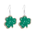 Πράσινα σκουλαρίκια τριφύλλι από πηλό St Patricks Day Ιρλανδικό φεστιβάλ κρεμαστά - Στυλ 5 (Πράσινο Ζαχαρωτό Τριφύλλι)