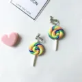 Colorful lollipop clip-on earrings sweet cute style non-pierced ear clips for women - Clip-on Earrings Pair / Multicolor Style B