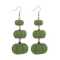 Charmante herfst winter pompoen groene gespikkelde lange oorbellen trendy thanksgiving sieraden - Groen