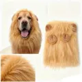 Lustige Haustier Löwenmähne Perücke für Hunde, süßes flauschiges braunes Kostüm Kopfbedeckung. - S / Kopfschmuck / Hellbraun