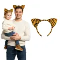 Halloween Tiger Ohren Haarreif Set für Erwachsene und Kinder Tier Kostüm Party - Spitze Ohren Gelb Haarreif