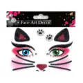 Katzen Gesicht Art Dekor Aufkleber Set mit Glitzer Ohren Augen Schnurrbart für Party. - Sticker